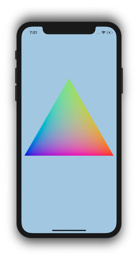 the triangle with our custom material